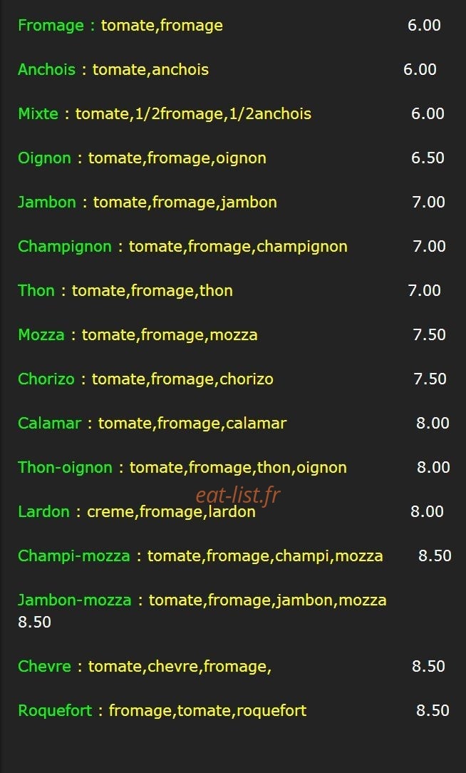 Lolo pizza — carte page 1