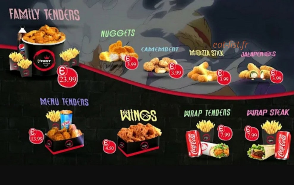 Carte et menu de O' Fast Food à Miramas — Family tender