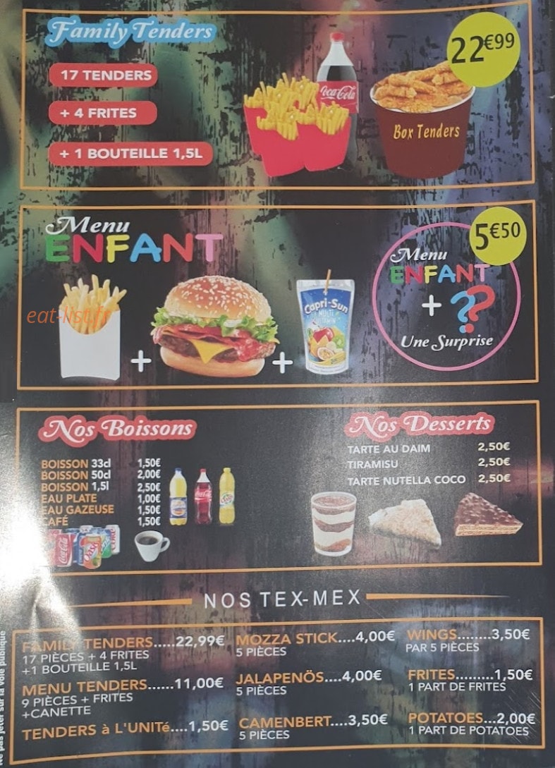O' Fast Food — carte page 3