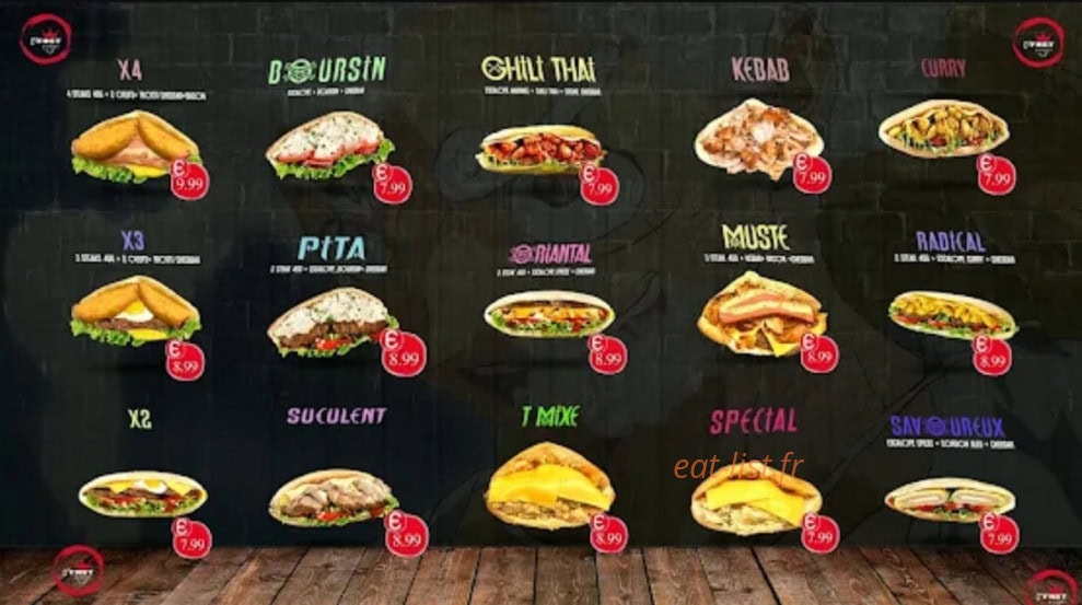 Carte et menu de O' Fast Food à Miramas — Les sandwiches