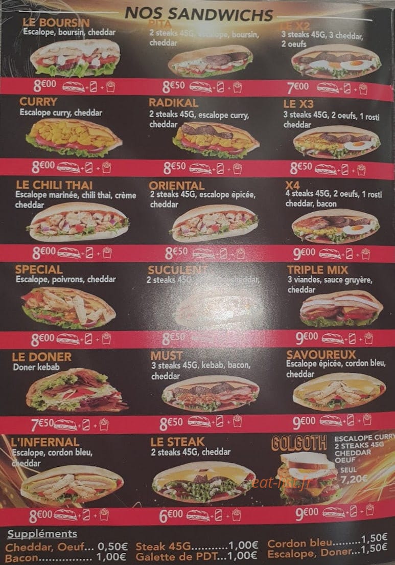 O' Fast Food — carte page 2