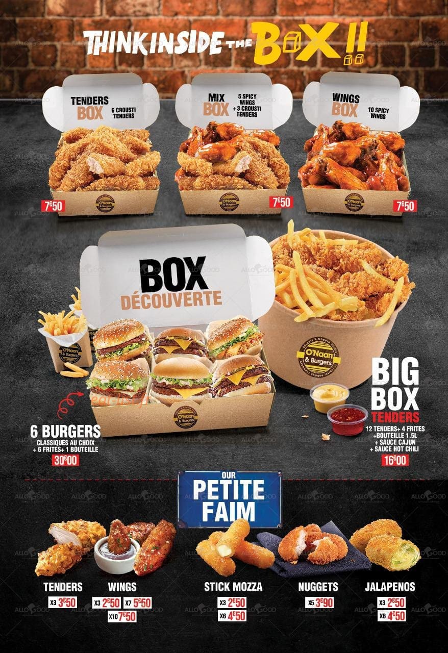 O'Naan & Burgers — carte page 3