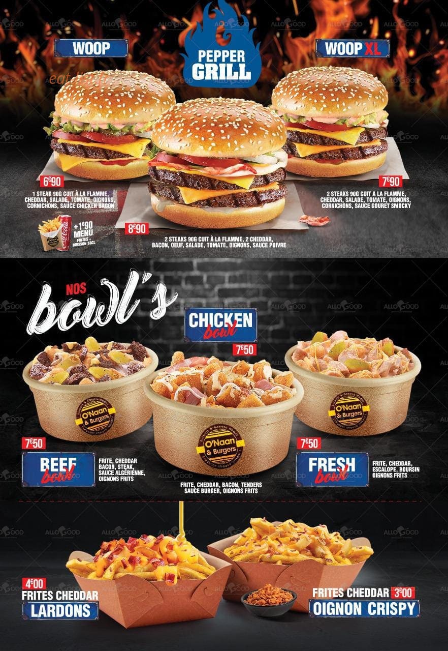 O'Naan & Burgers — carte page 2