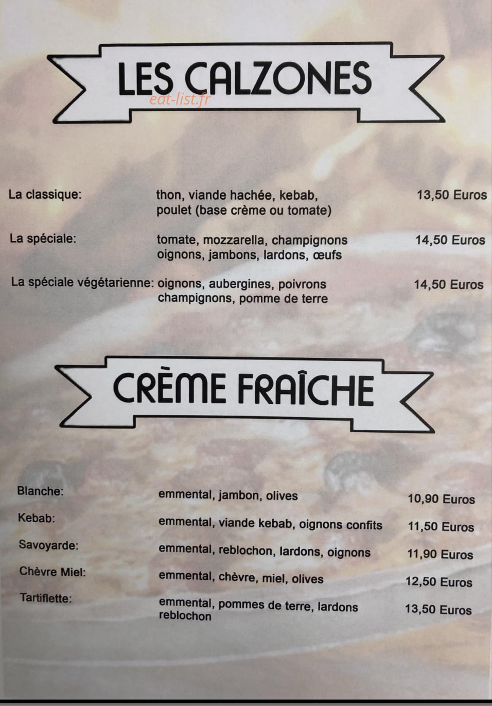 Pizzeria La Douda — carte page 2