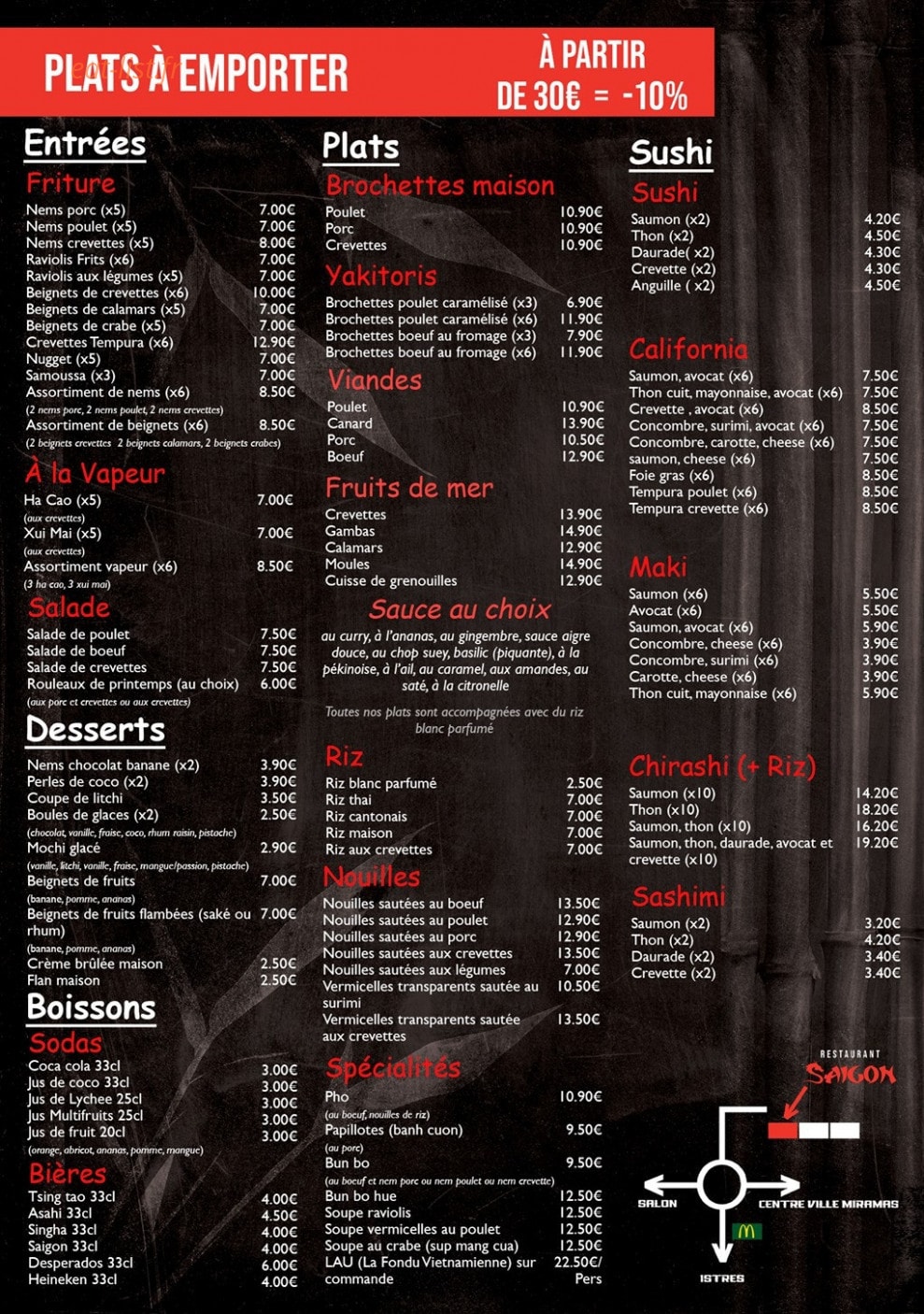 Restaurant Saigon — carte page 2