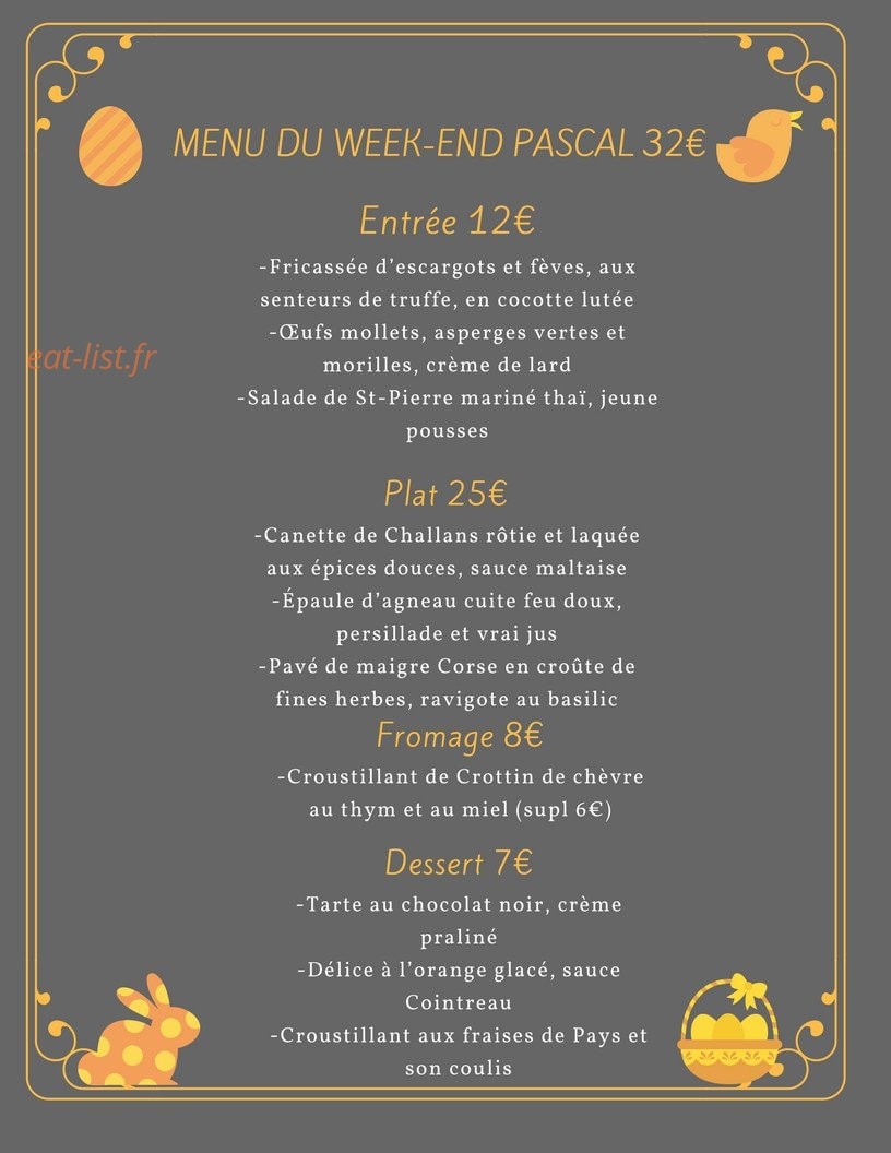 L'Oranger — carte page 1