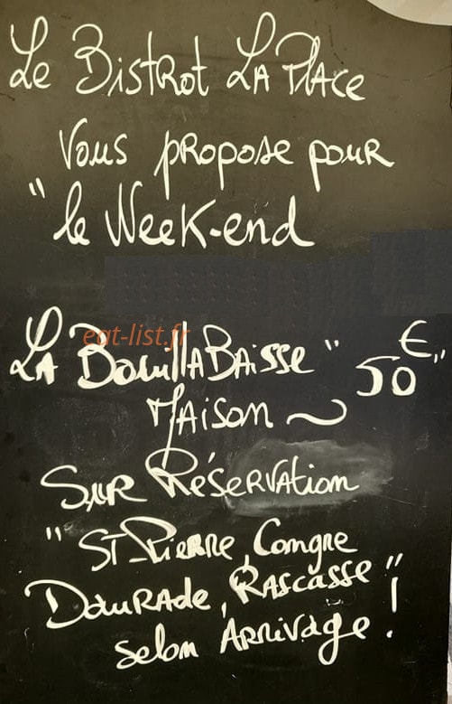 Bistrot La Place — carte page 1