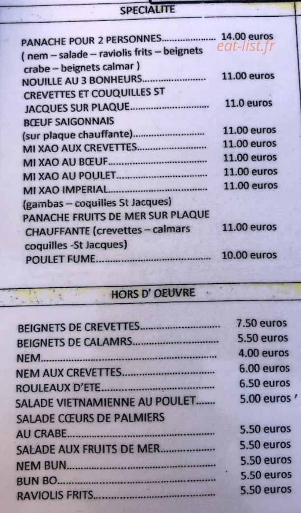Le Saïgon — carte page 3
