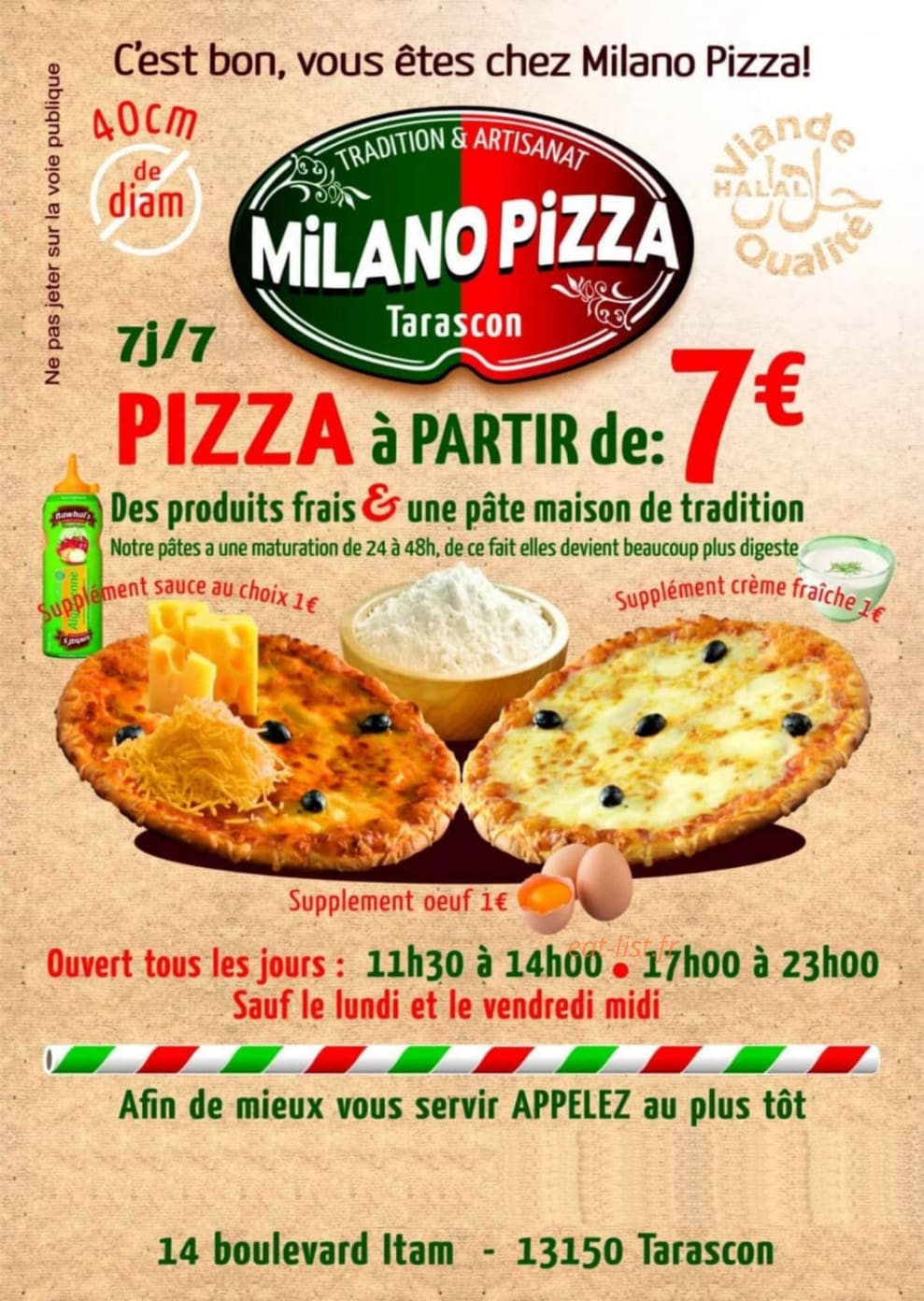 Milano Pizza — carte page 1