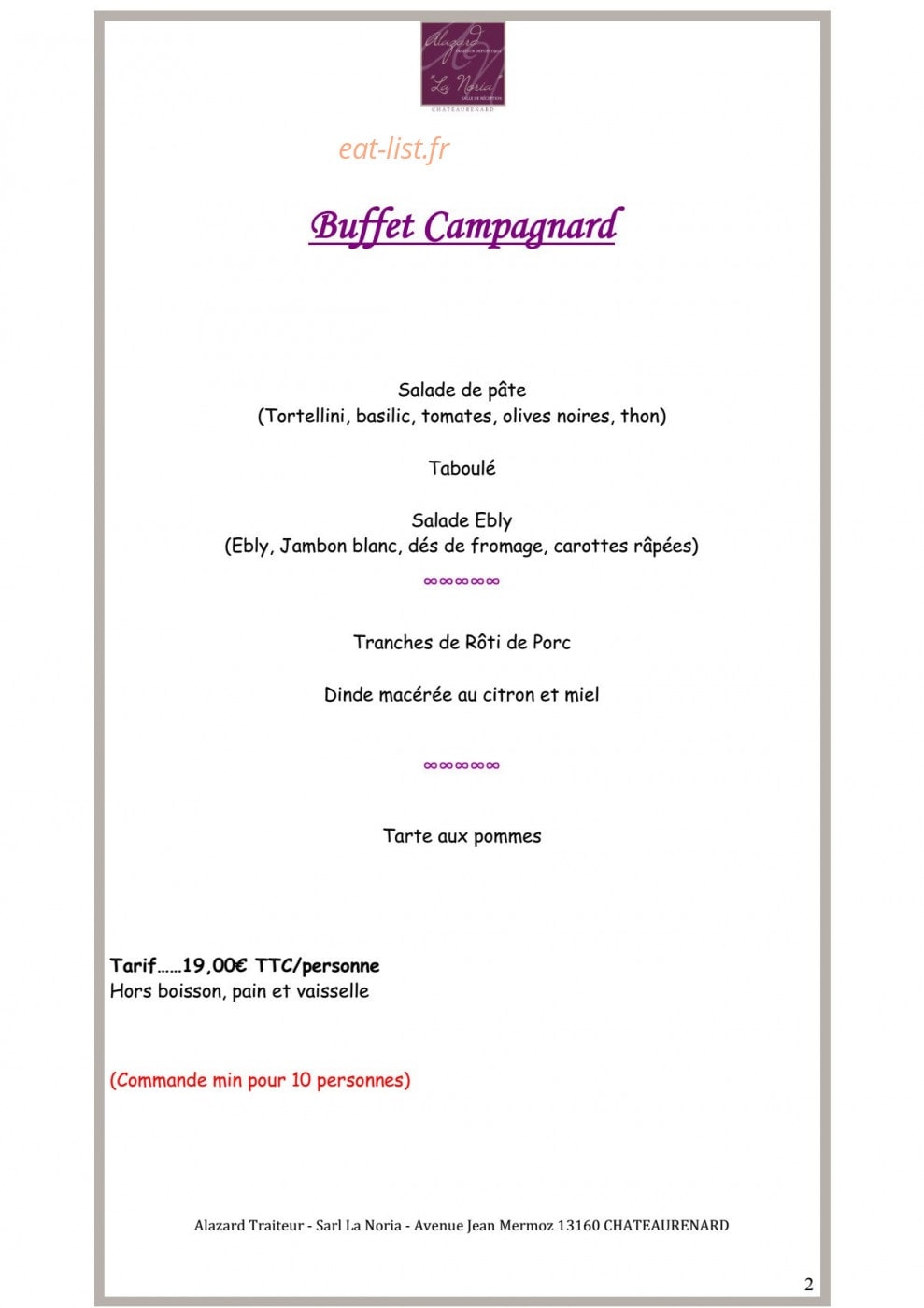 La noria — carte page 2