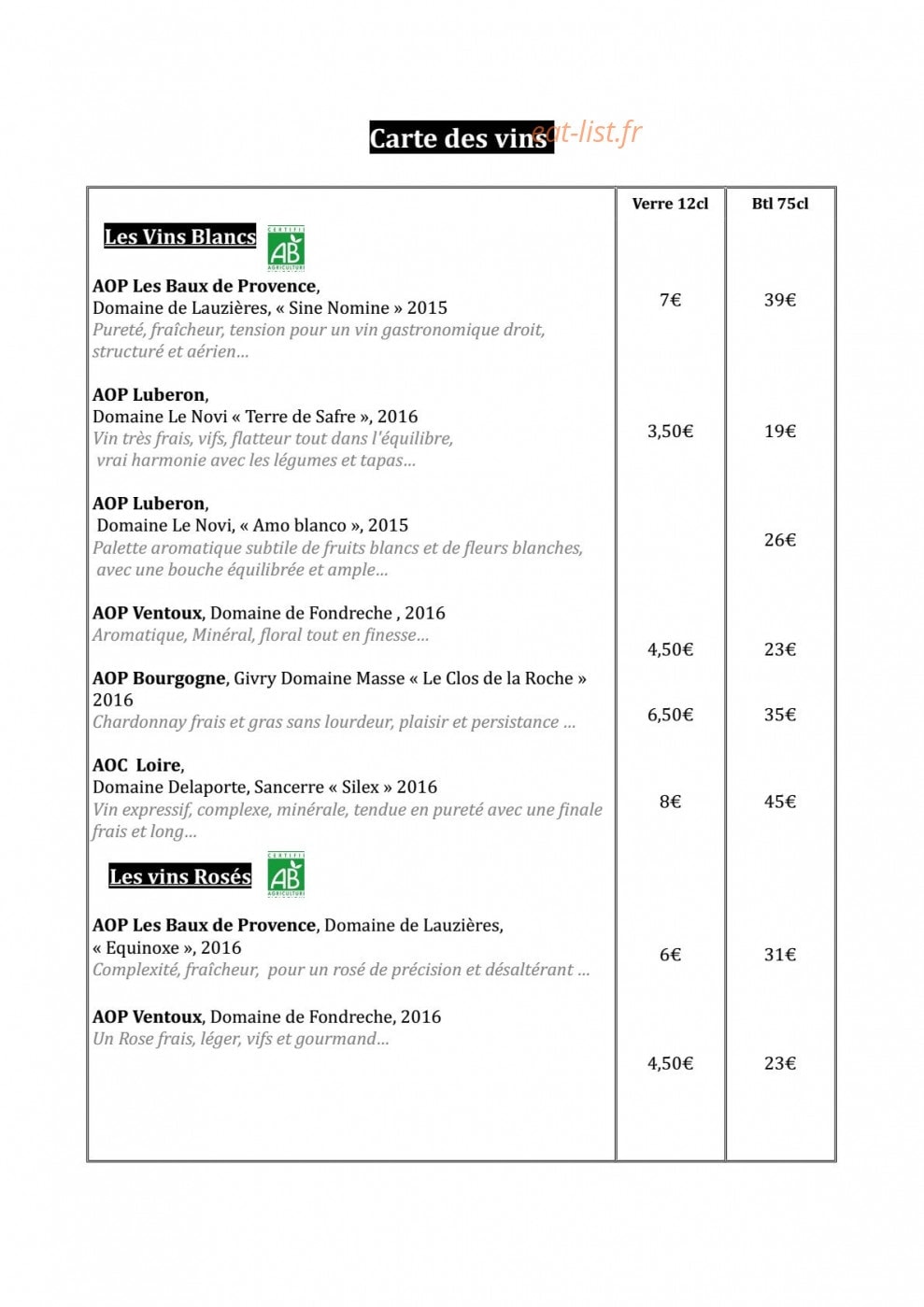 Le petit broc — carte page 1