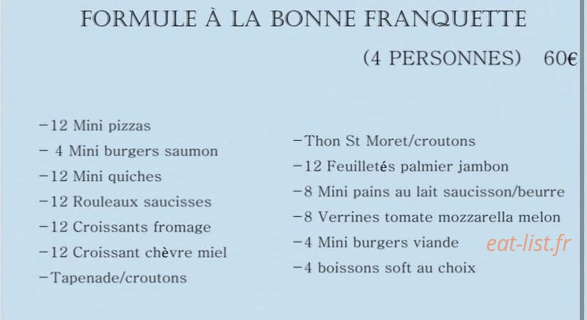 Carte et menu de Brasserie Le Boh'm à Les Pennes Mirabeau — Les formules à la bonne franquette