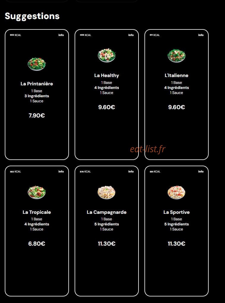 Eat Salad — carte page 3
