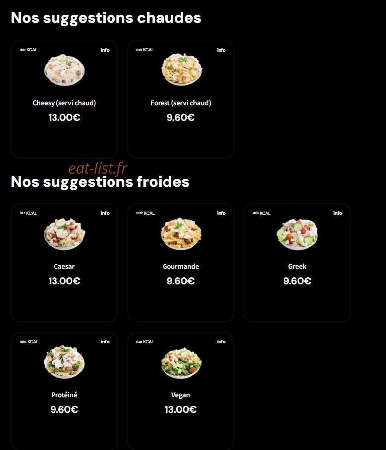 Eat Salad — carte page 4
