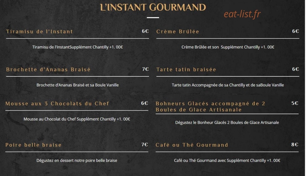 L'Instant Braisé — carte page 3
