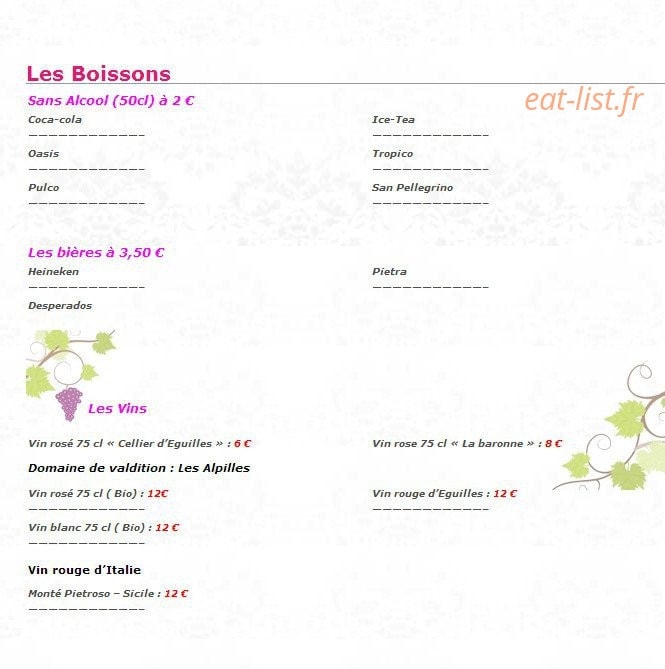 La Baronne — carte page 3