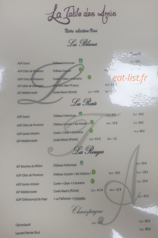 La table des amis — carte page 3