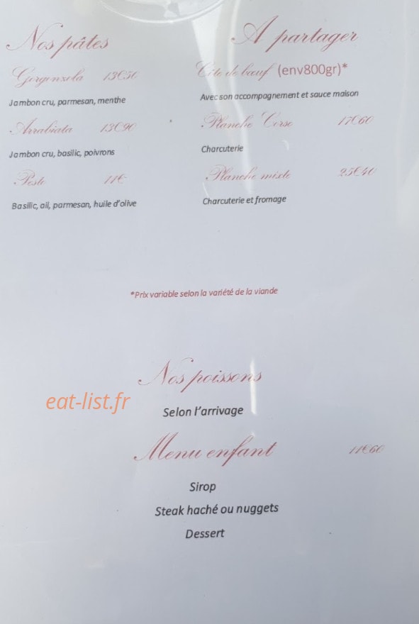 La table des amis — carte page 1