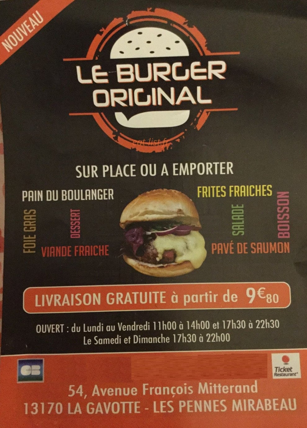 Le burger Original à Les Pennes Mirabeau  menu et photos