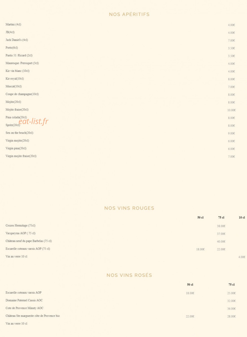 Le Cosy — carte page 5