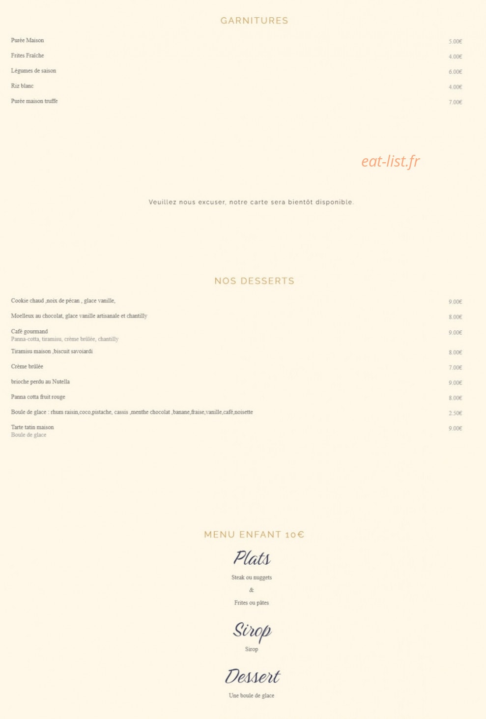 Le Cosy — carte page 3