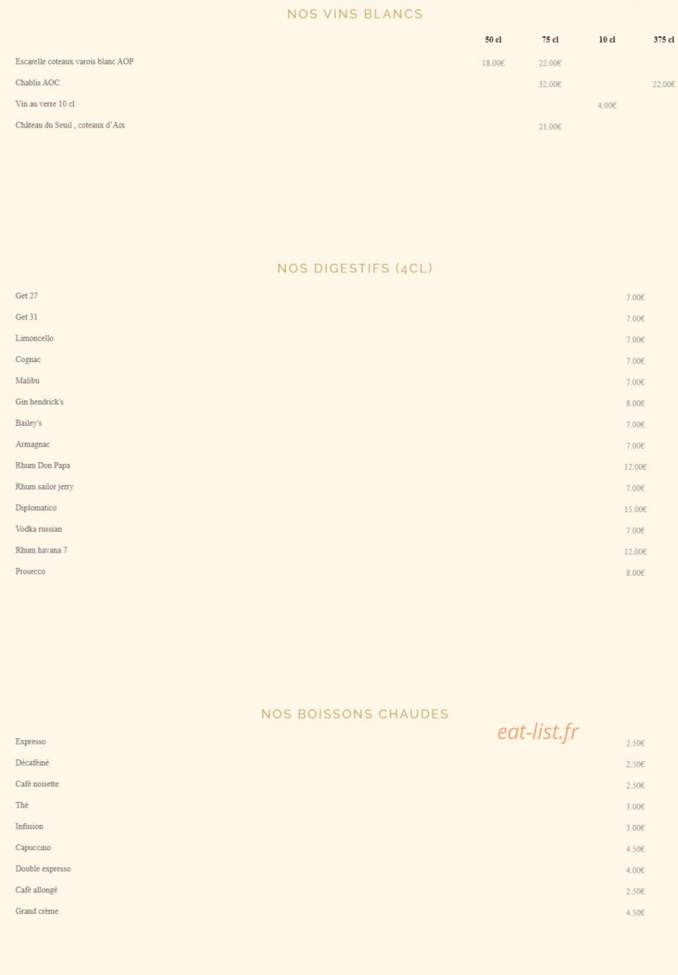 Le Cosy — carte page 6