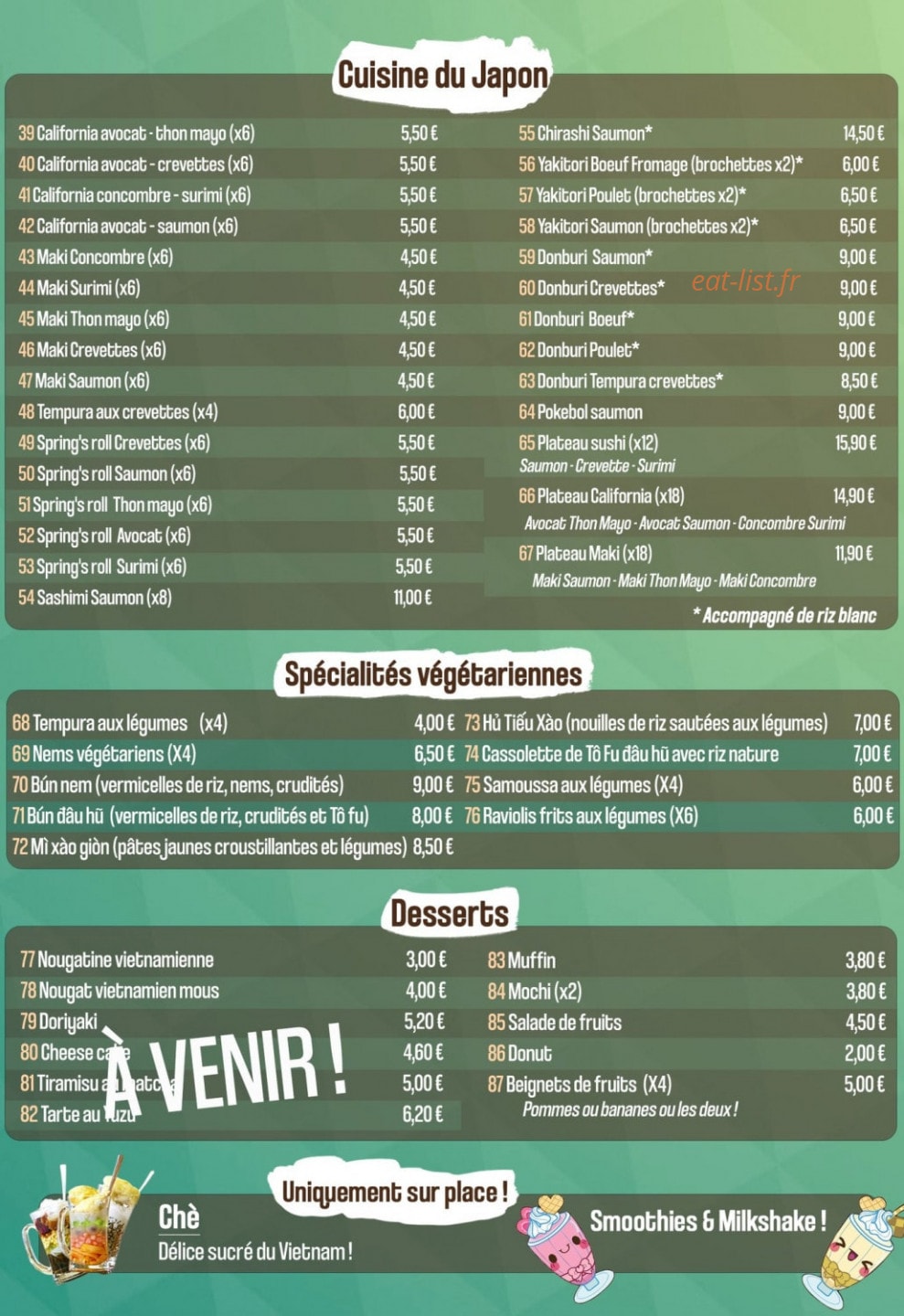 Le Midori — carte page 3