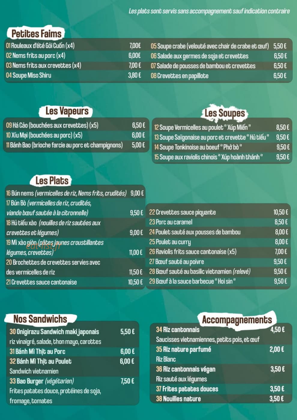 Le Midori — carte page 2