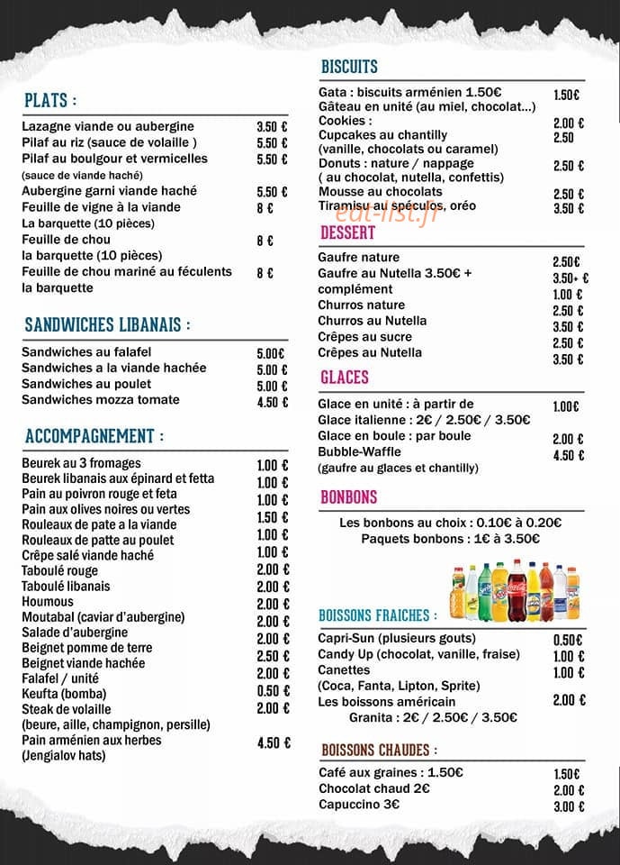 Le Monde Des Gourmandises — carte page 2