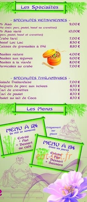 Carte et menu de O' Delice d'Asie à Les Pennes Mirabeau — Les spécialités et les menus