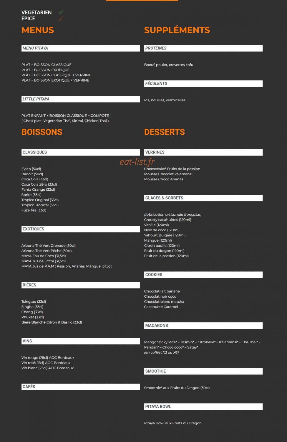 Pitaya — carte page 2