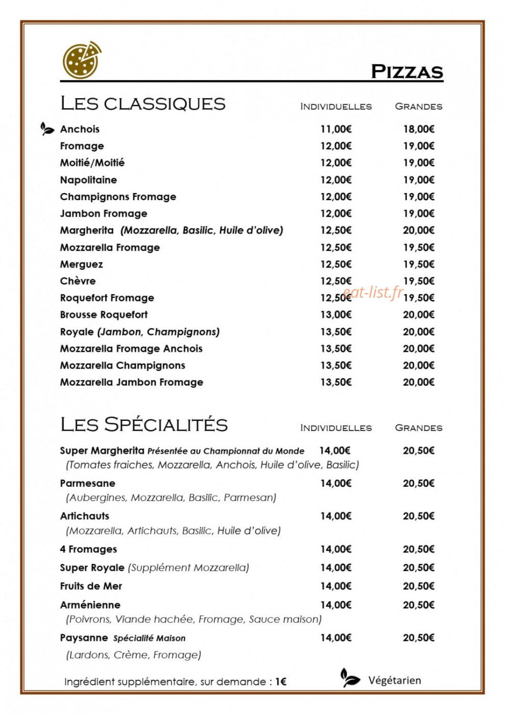 Pronto Pizza — carte page 3