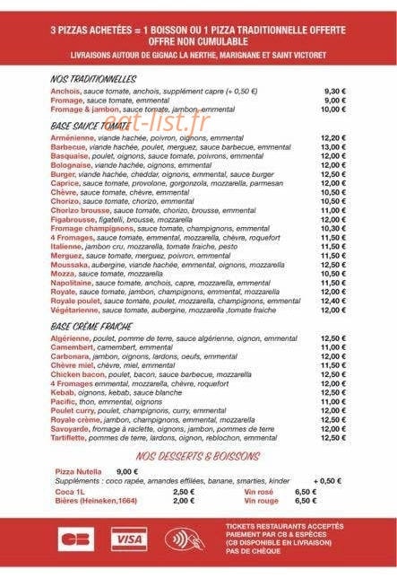 Caprice Pizza — carte page 2