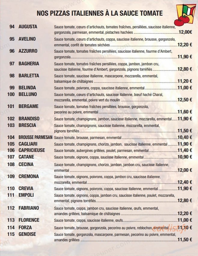 Pizza Lauréenne — carte page 6