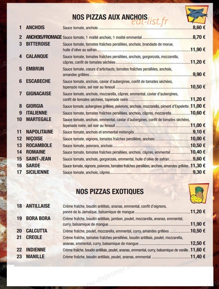 Pizza Lauréenne — carte page 3