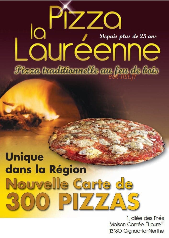 Pizza Lauréenne — carte page 1