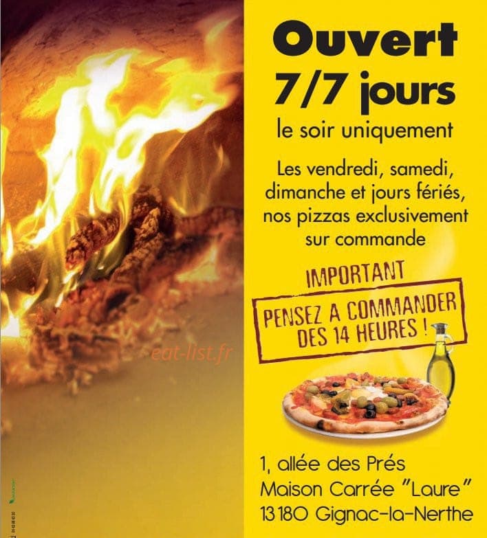 Pizza Lauréenne — carte page 15