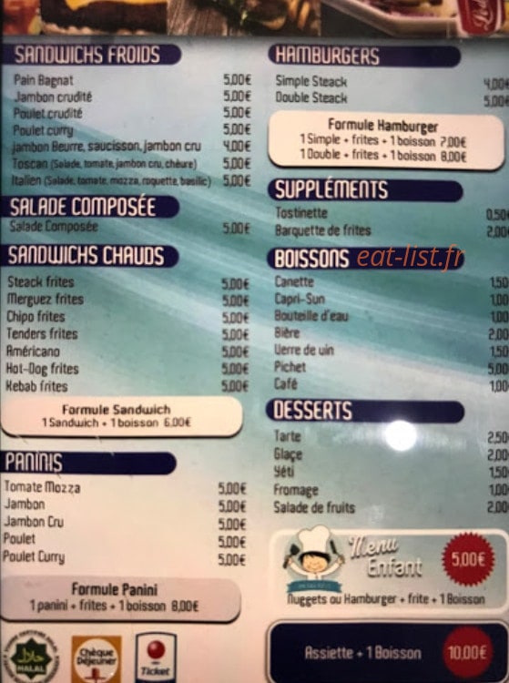 Snack l'Olympien — carte page 2