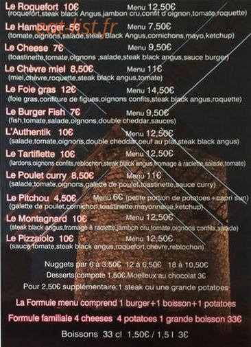 Authentik Burger — carte page 2