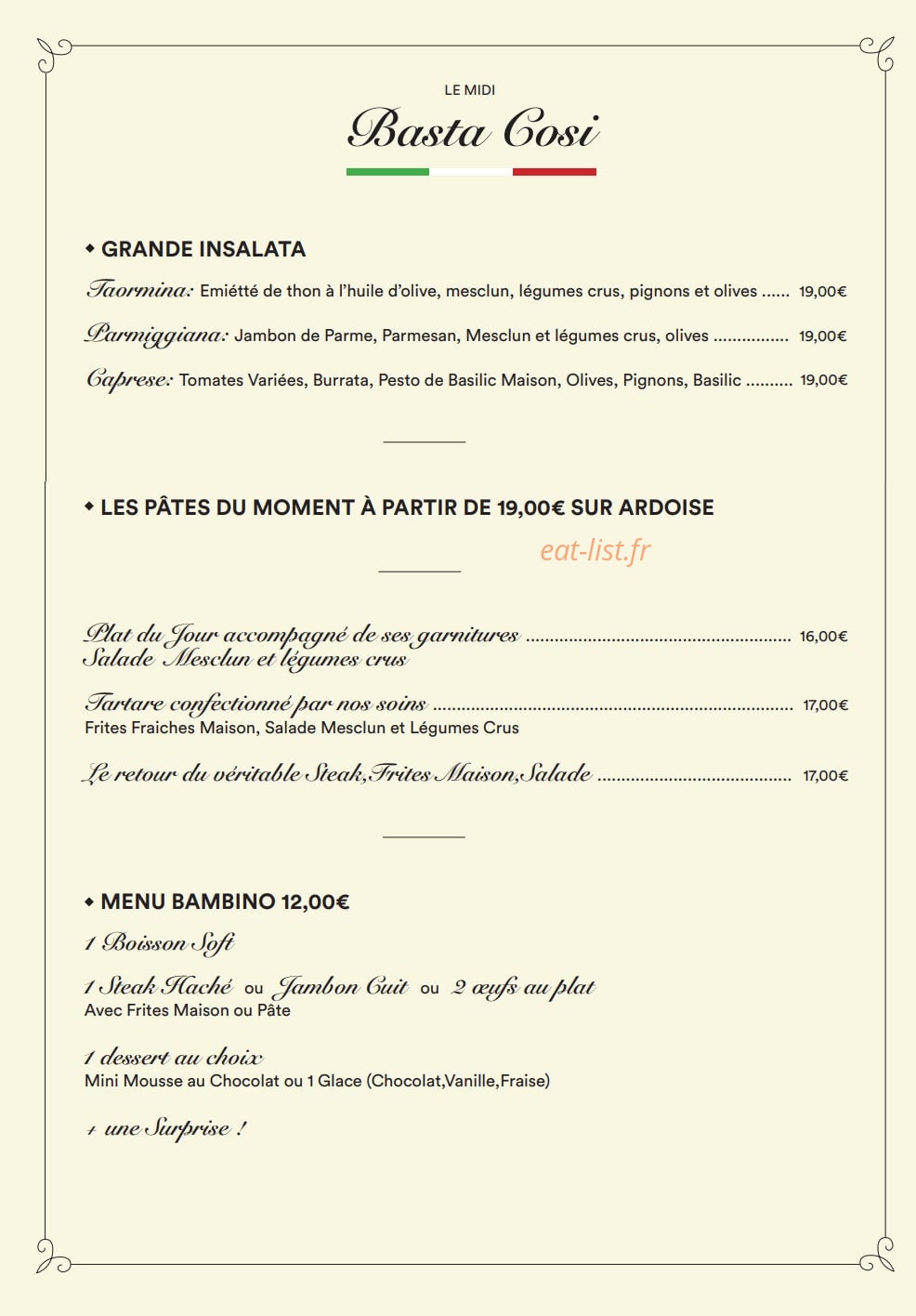 Basta Cosi — carte page 1