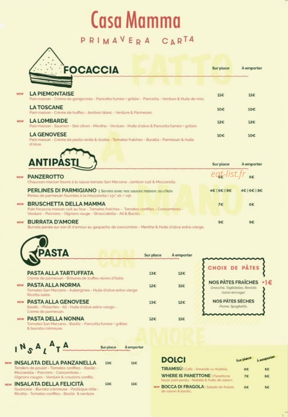 Casa Mamma — carte page 1