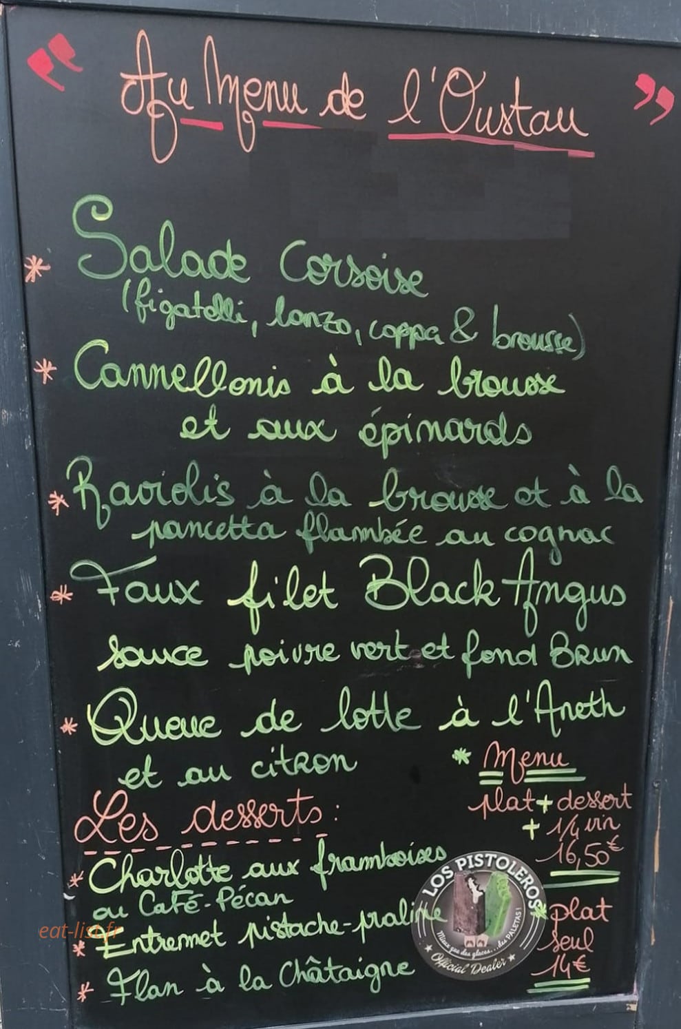 L'Oustau Gourmand — carte page 1