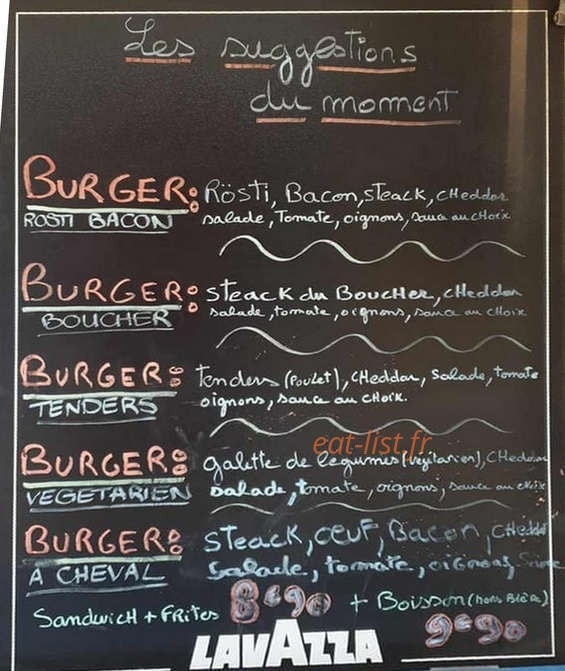 La Cabane à Frites — carte page 1