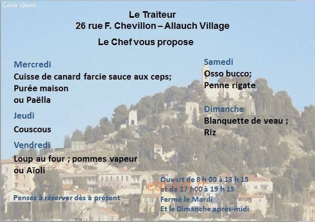Le traiteur — carte page 1