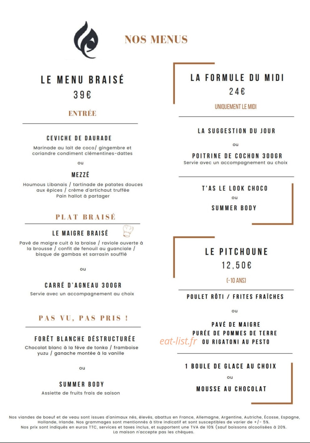Pure Braise — carte page 3