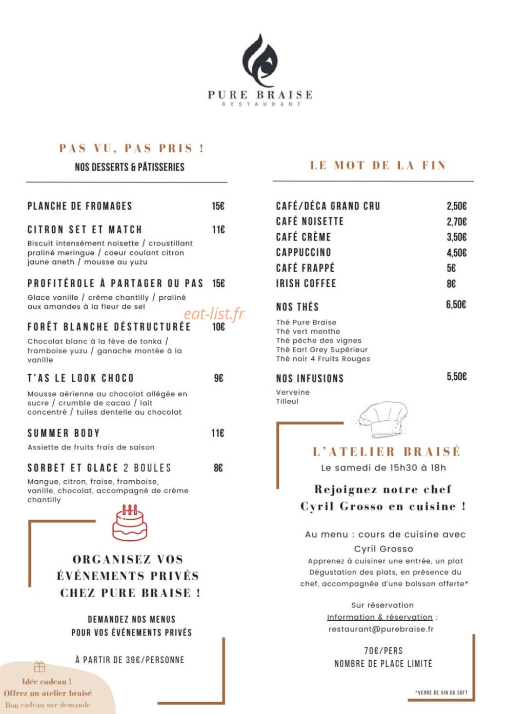 Pure Braise — carte page 4