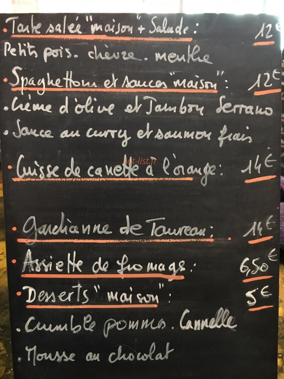 Art & Gourmandise — carte page 1