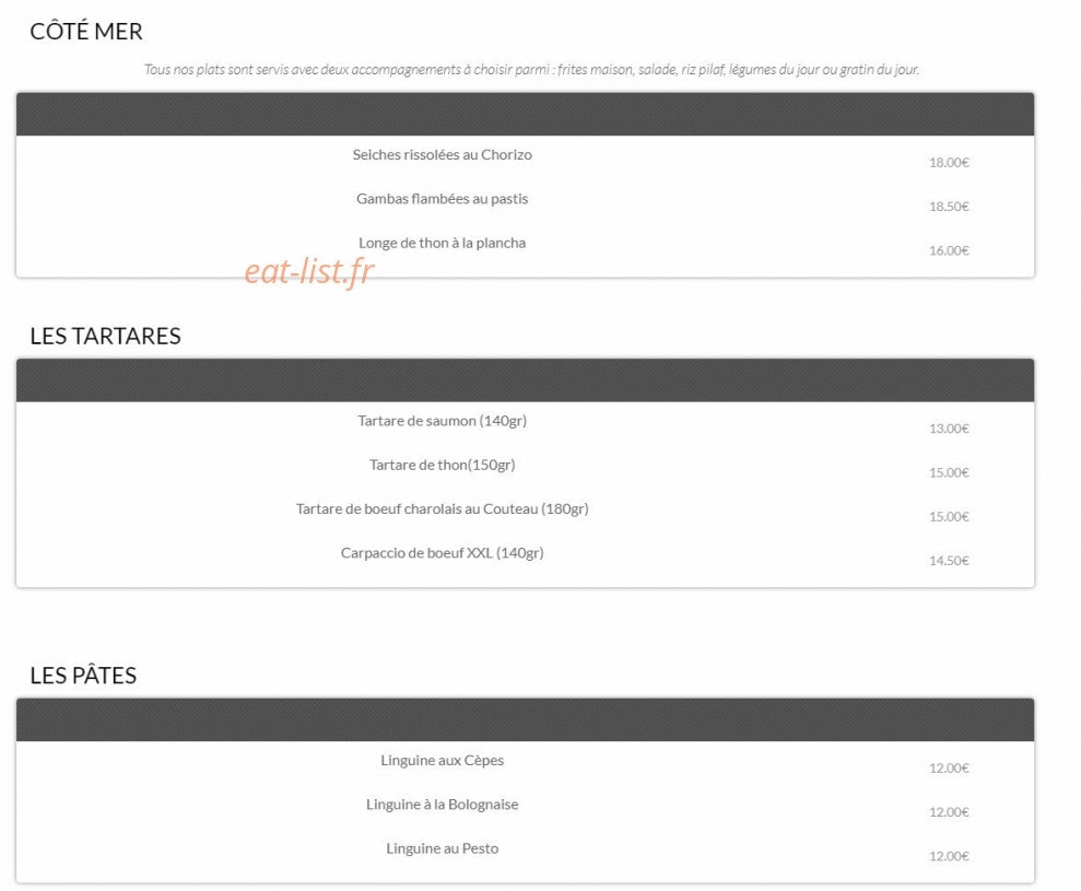 Bistrot Arlesien — carte page 3