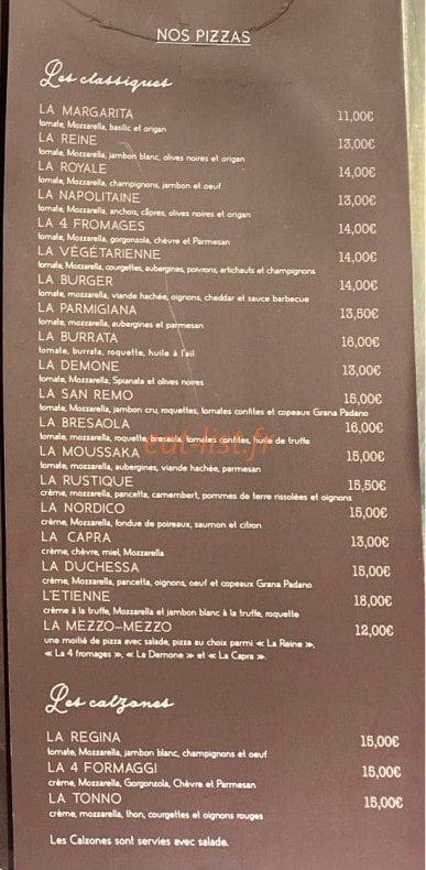 Bistrot Chez Etienne — carte page 1