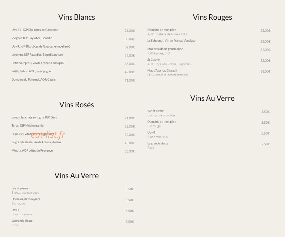 Bistrot Populaire — carte page 2